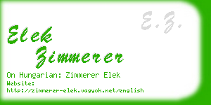 elek zimmerer business card